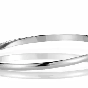 Classic Armring buet profil i Hvitt Gull 4 mm