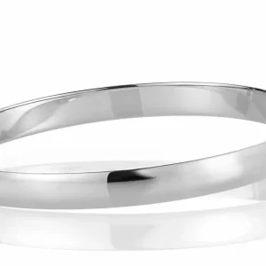 Classic Armring buet profil i Hvitt Gull 7 mm