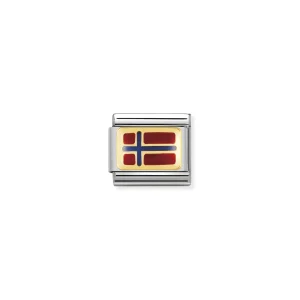 Nomination Symbol link med gull og emalje, Norsk flagg