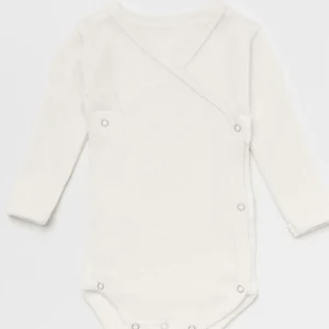 Lillelam – Omslagsbody i ull med pointellemønster – Offwhite – Unisex – 0-1 år