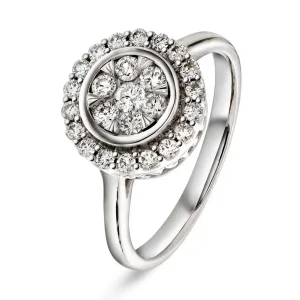 Diamantring i hvitt gull på 0,50 ct