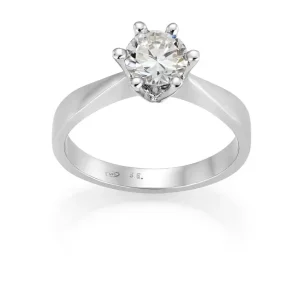 Diamantring i hvitt gull på 1,00 ct