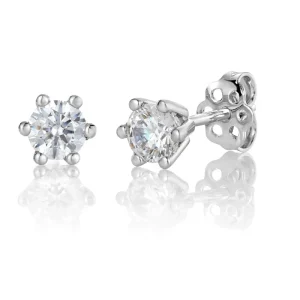 Ørepynt Margrete i Hvitt Gull med 0,10ct Diamant