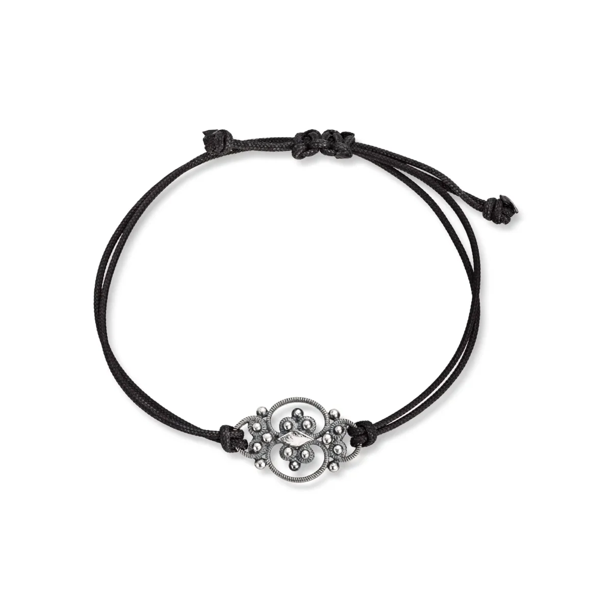 Armbånd Unhjemsølv m/sort snor - Image 2