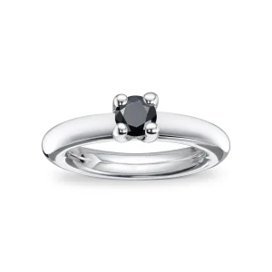 Renate Idunn Ring i Sølv med Black Zirconia