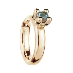 Renate Saga Ring i Gull med Sky Blue Topaz