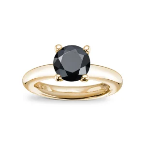 Renate Frøya Ring i Gull med Black Zirconia