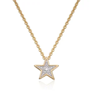 Stjerneanheng med Diamant 0,003ct WSI i Gult Gull