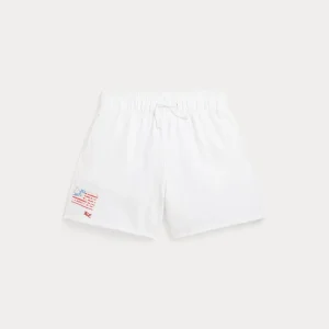 Polo Ralph Lauren – Collegeshorts med flagglogo – Hvit – Jente – 8-16 år