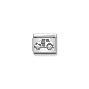 Nomination Symbol link med sølv og zirkonia, Bil