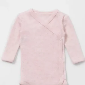 Lillelam – Mini ullbody med pointellemønster – Lys rosa – Jente – 0-1 år