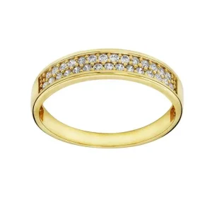Carmen ring i 585 Gult Gull med Hvite Zirkonia
