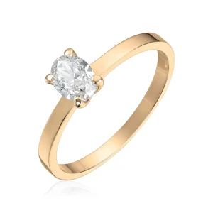 Diamantring i gult gull på 0,50 ct.