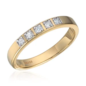 Ring i 14K Gult Gull med 0,10ct Diamanter
