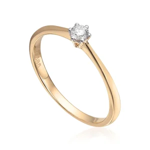 Diamantring i Gult Gull med 0,05 ct Diamant