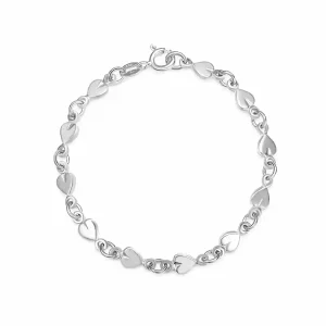 Armbånd i Sølv, Hjerter 15 cm