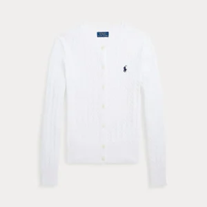 Polo Ralph Lauren – Flettestrikket cardigan – Hvit – Jente – 4-6 år