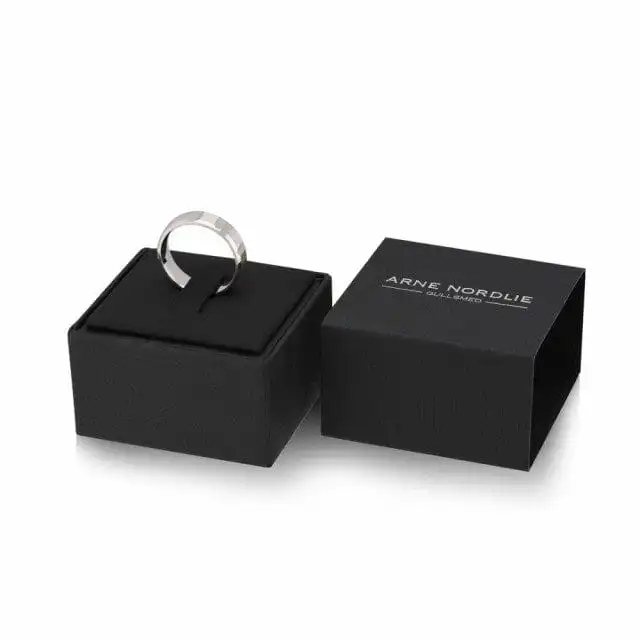 Herrering i Sølv med Sort Rhodium - Image 3