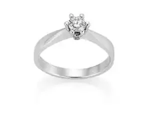 Diamantring Margrete i Hvitt Gull med 0,10 ct Diamant