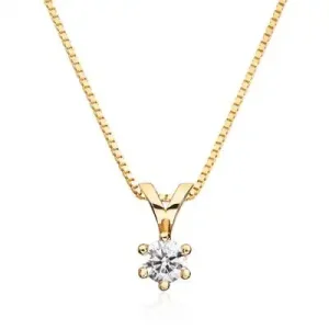 Anheng Margrete i Gult Gull med 0,20 ct Diamant