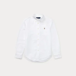 Polo Ralph Lauren – Oxford-skjorte med brodert hest – Hvit – Gutt – 8-20 år
