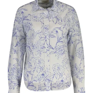 Floral Print Voile Bluse