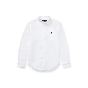 Polo Ralph Lauren – Slim Fit Oxford-skjorte med brodert logo – Hvit – Gutt – 8-20 år
