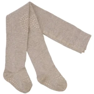 GOBABYGO – Krabbetights i økologisk bomull med antiskli – Beige – Unisex – 0-2 år