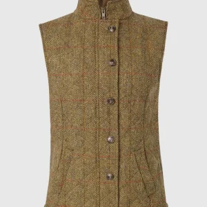 ANDI GILET LADIES HARRIS TWEED MUSTARD