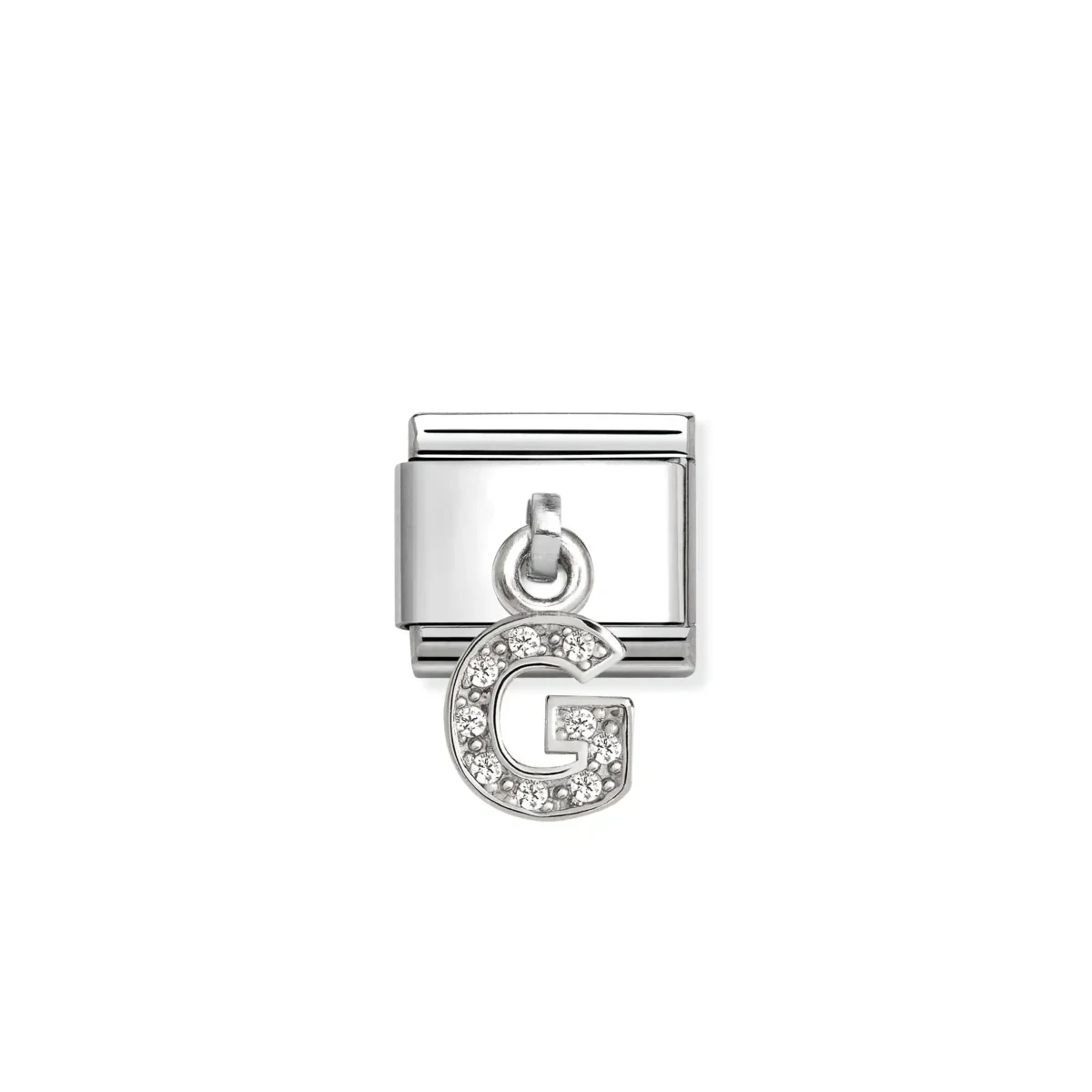 Nomination Charm Bokstav link med sølv og zirkonia, G