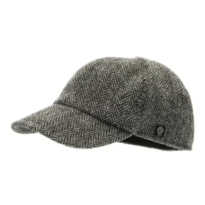 JAMES CAP EF HARRIS TWEED BLACK