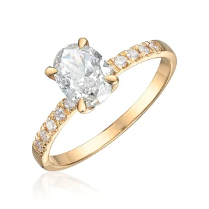 Diamantring Olivia i Gult Gull med 1,12 ct Lab Diamant