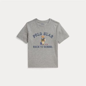 Polo Ralph Lauren – T-skjorte med bamsemotiv – Grå – Gutt – 5-7 år