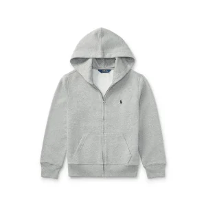 Polo Ralph Lauren – Fullzip-hettejakke med brodert logo – Grå – Gutt – 8-20 år