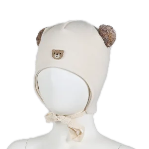 Kivat – Lue med bamsemotiv – Offwhite – Unisex – 0-2 år