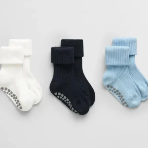 GANT – Sokker med antiskli 3-pakning – Hvit/Marine/Blå – Gutt – NB–18 mnd