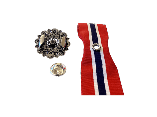 17 mai-Sløyfepin, Krone i Forgylt Sølv med Graveringsfelt - Image 4